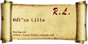 Rács Lilla névjegykártya