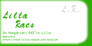 lilla racs business card